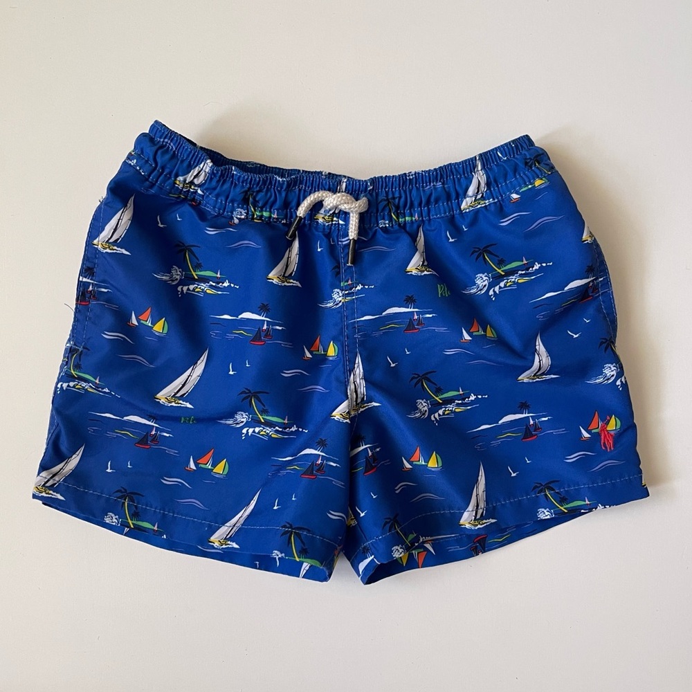 Polo Ralph Lauren Boys “Race To Sea” Traveler Swim Trunks - 3/3T